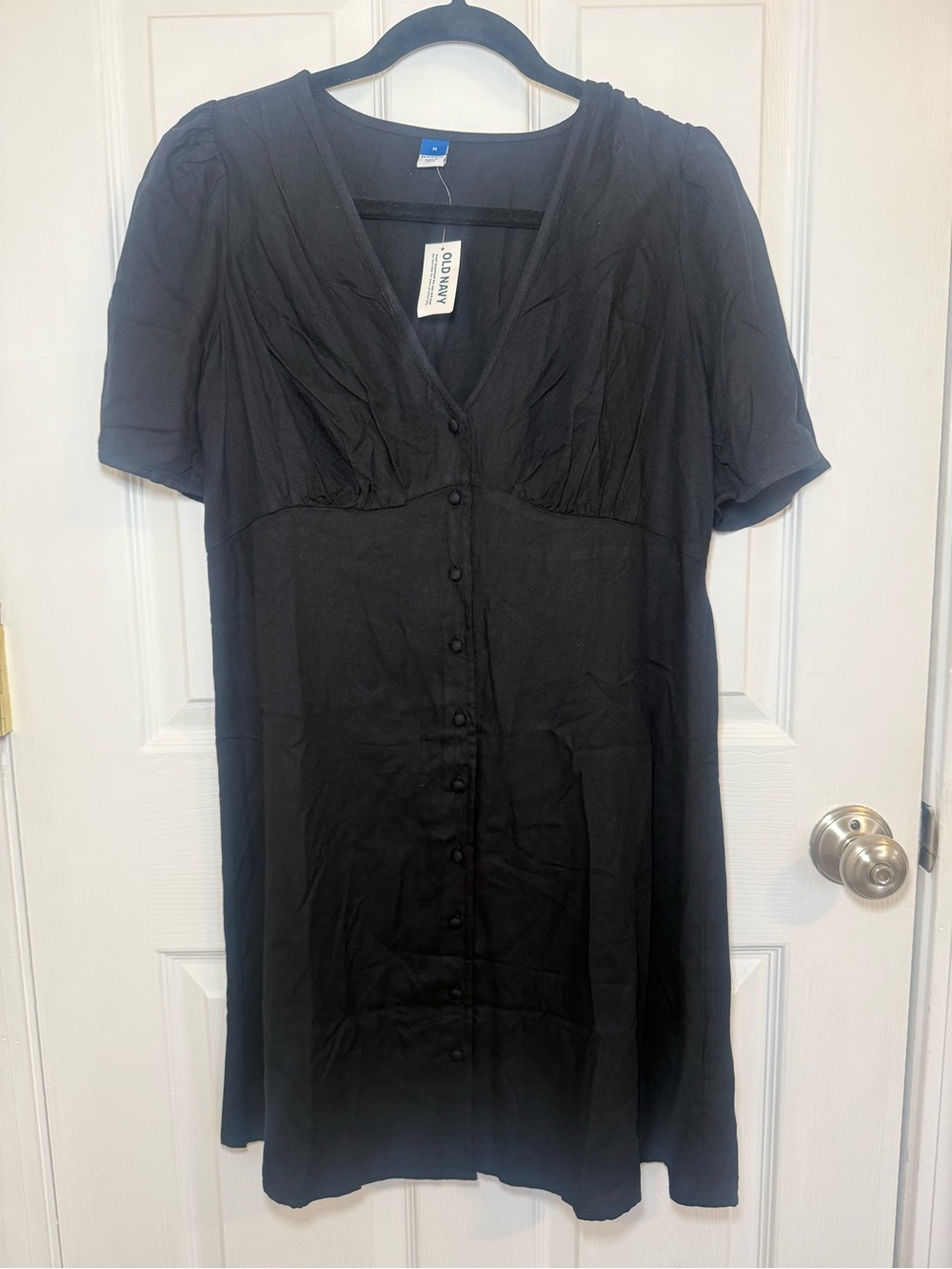 NWT Old Navy Black Button-Front Mini Dress